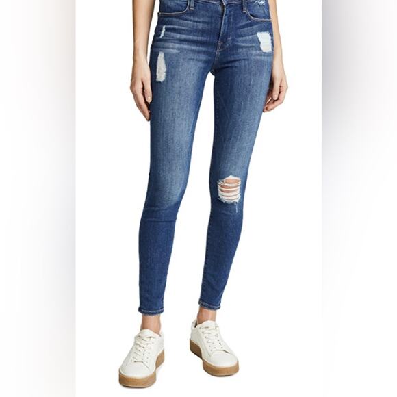 Frame Denim Distressed Le High Skinny Jeans in Hilltop Size 25 - Picture 2 of 14